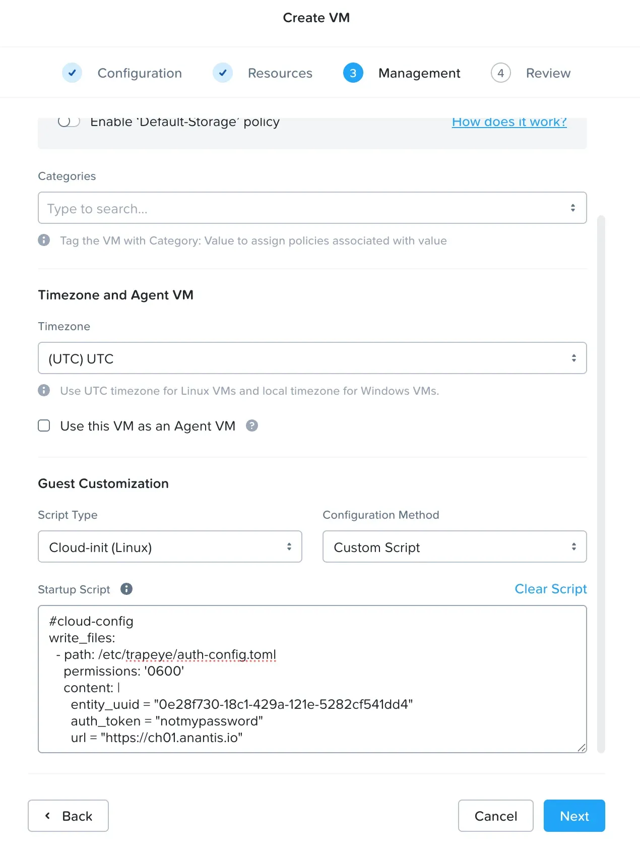 Cloud-init configuration