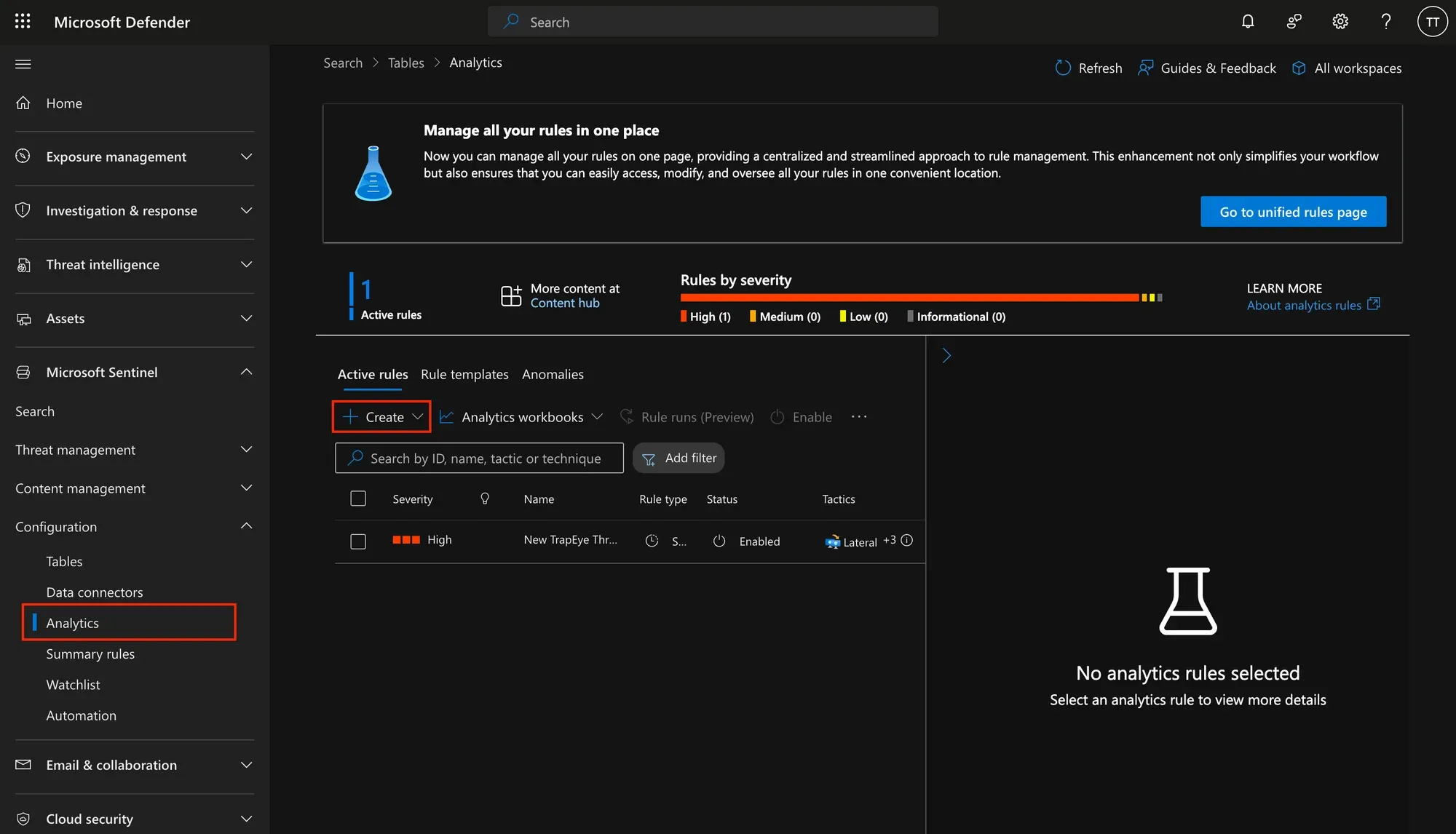 Create Analytics Rule