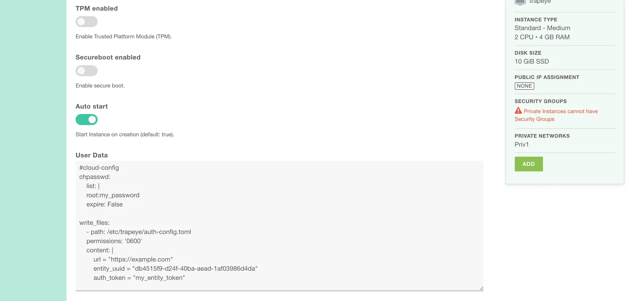 Config Menu