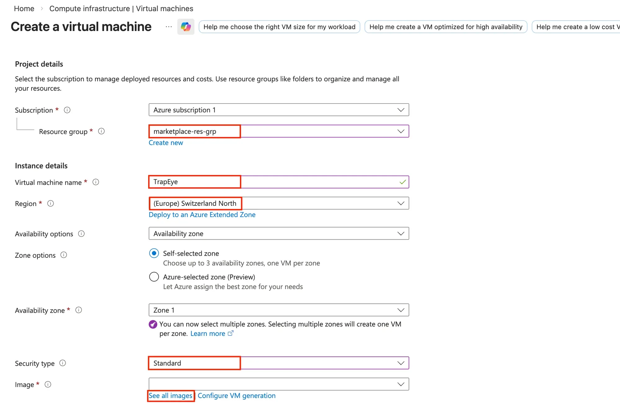 Configure VM